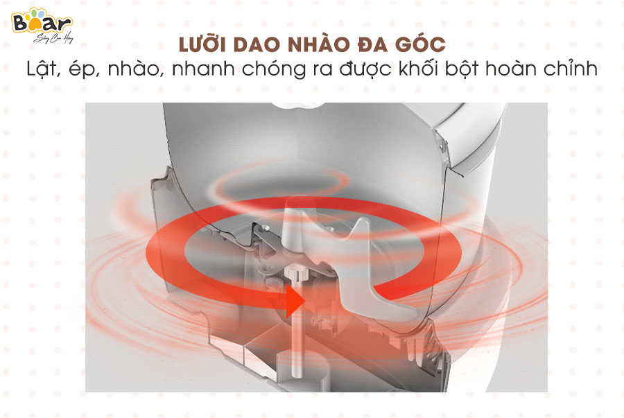 Máy Nhào Ủ Bột, Máy Làm Bánh Mỳ BEAR HMJ-A35M Dung Tích 3.5 Lít Công Suất 120 W - Hàng Chính Hãng