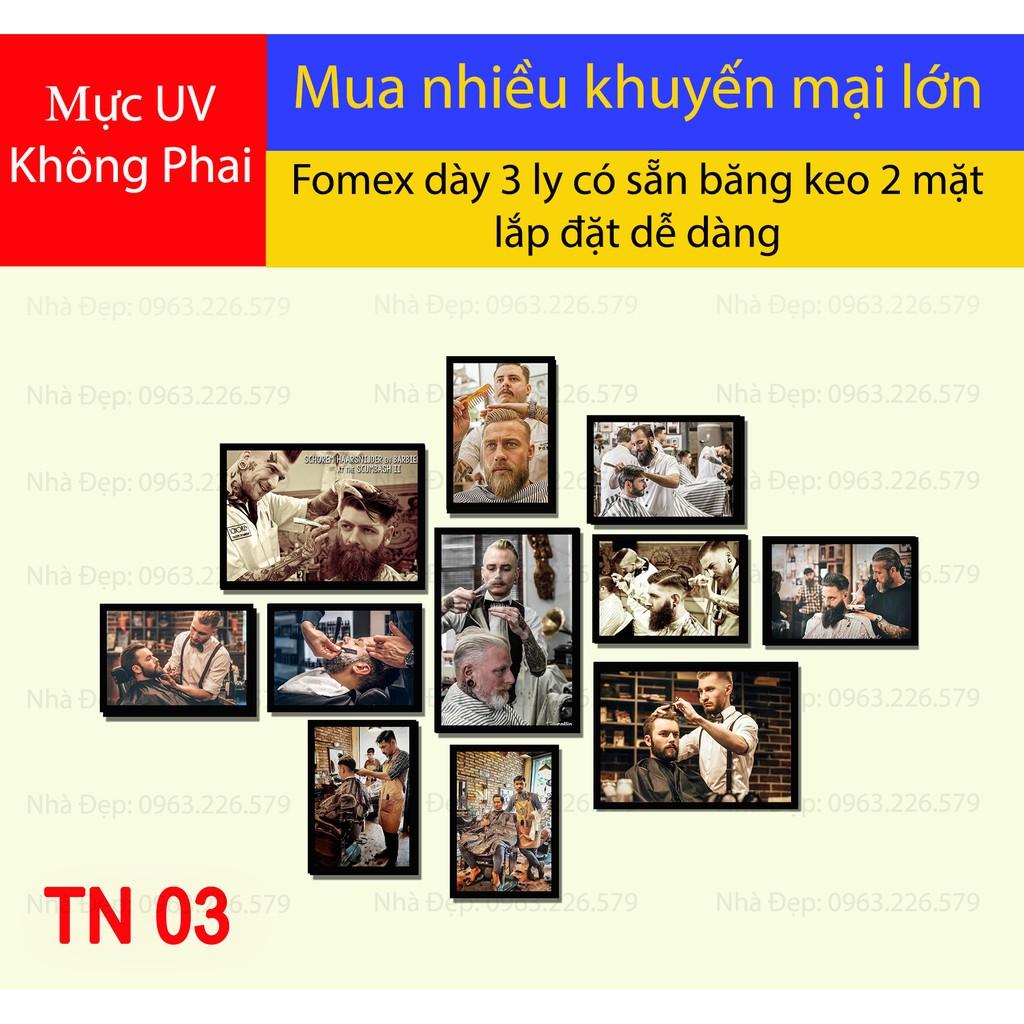 Bộ tranh FOMEX dán tường tiệm cắt tóc nam. Mã TN03