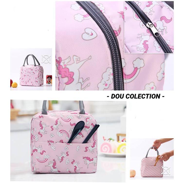 Túi Giữ Nhiệt Chống Nước Dễ Thương Vải Twill Oxford 230D Cao Cấp 22x12x20CM - Lunch Bag - Mã TG006