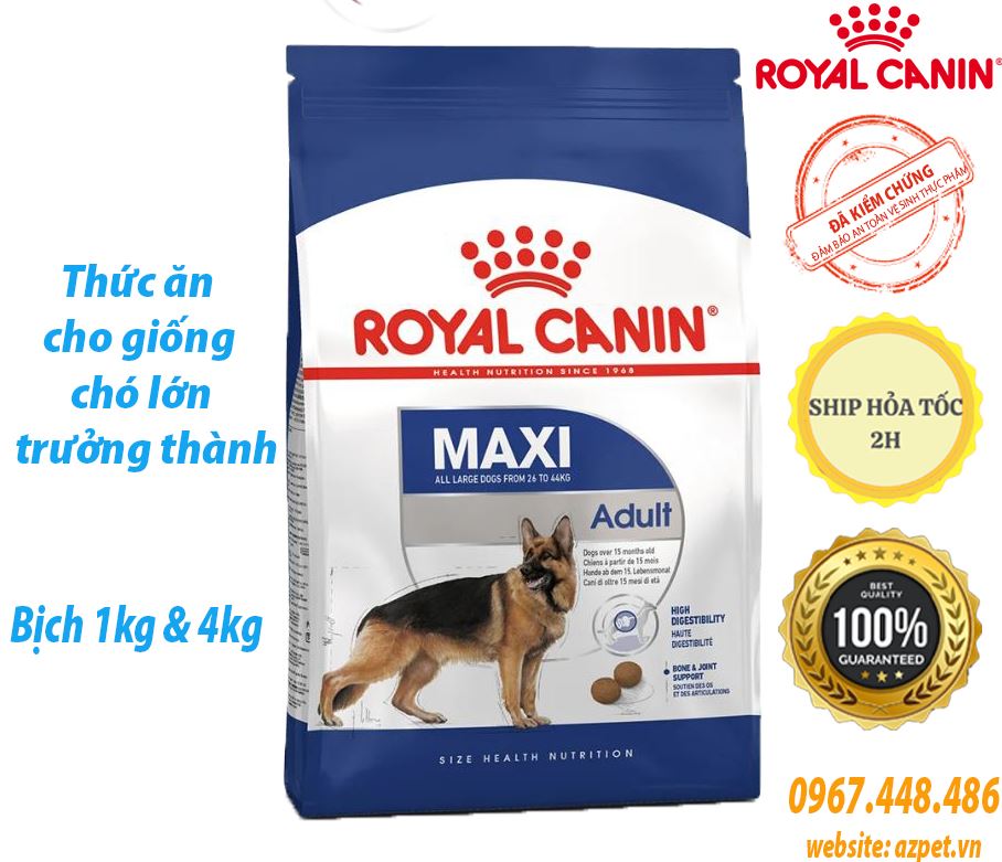 Thức ăn cho chó, Royal Canin Maxi Adult - dành cho chó giống lớn. Hạt royal canin cho chó