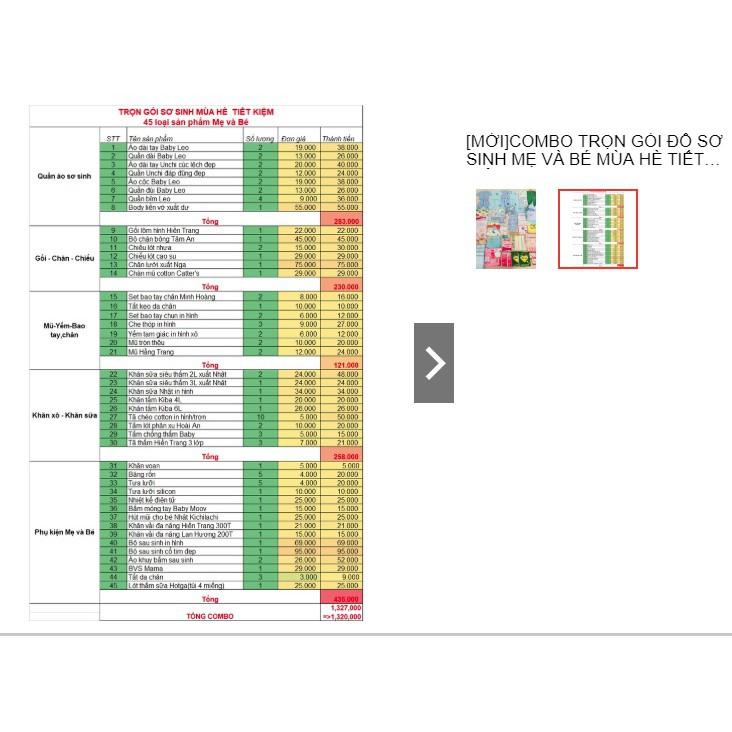 COMBO TRỌN GÓI ĐỒ SƠ SINH MẸ VÀ BÉ TIẾT KIỆM