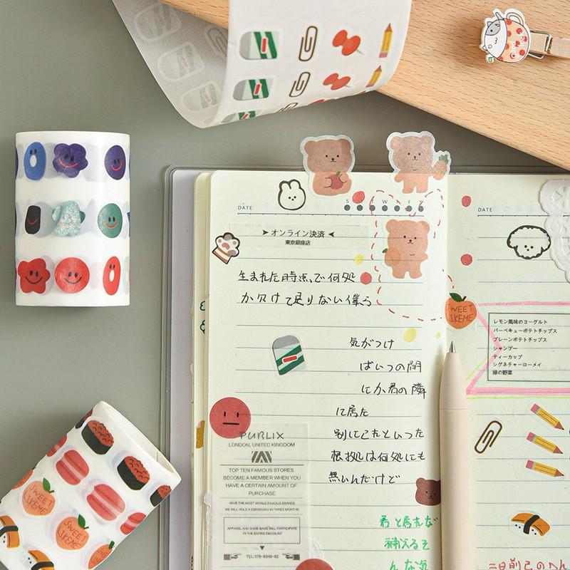 Cuộn Washi Sticker - Hình Dán Washi Hình Gấu / Stationery / Cún