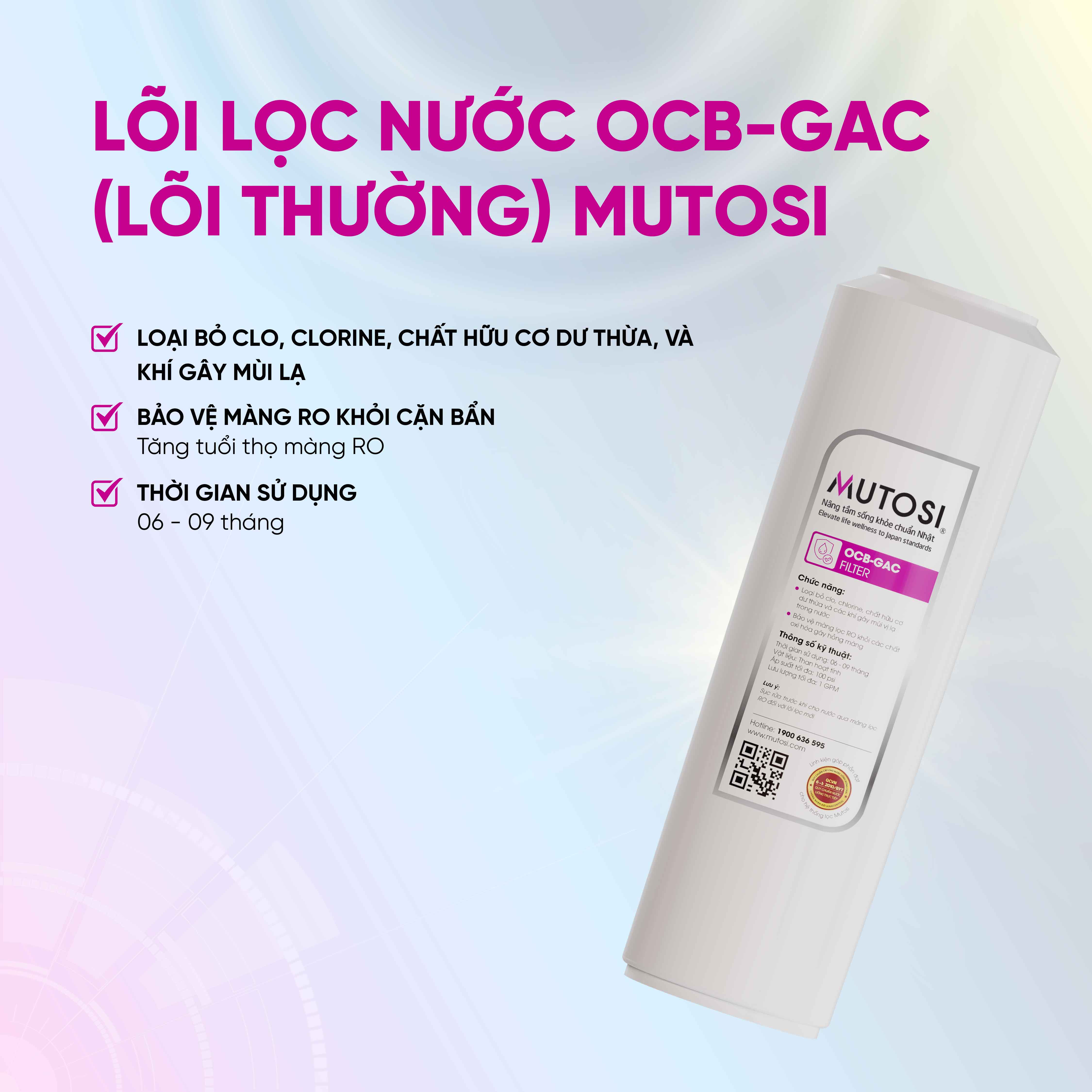 Combo 3 Lõi lọc nước Mutosi 1,2,3 - Lõi lọc thô - Thay được 90% máy lọc nước RO trên thị trường