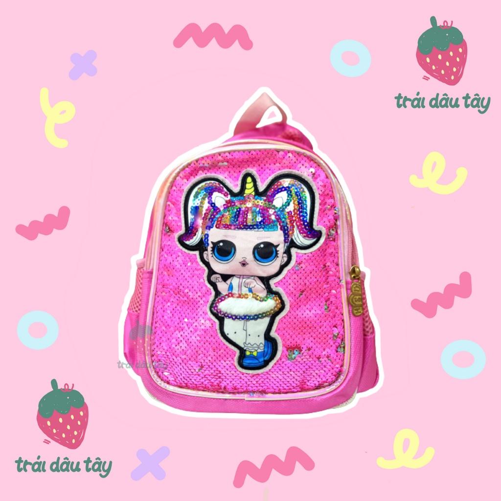 BALO MẪU GIÁO CHO BÉ GÁI ĐI HỌC HÌNH KITTY/UNICORN/CÔNG CHÚA ELSA MÀU HỒNG