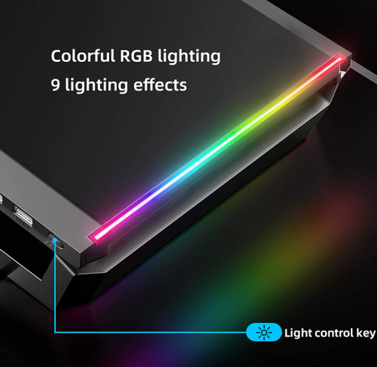Kệ nâng cao máy tính đa chức năng với đèn chiếu sáng RGB và 4 cổng USB 3.0, Giá đỡ màn hình có thể gập lại, tải 30kg / 66Ib