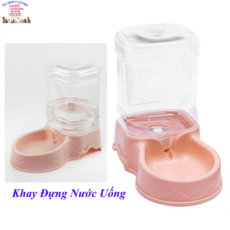 Khay ăn hoặc Khay uống tự động cho Chó Mèo Dung tích 3.5l Khắc lượn sóng ở viền Chất liệu nhựa an toàn,Sạch sẽ, Tiện lợi