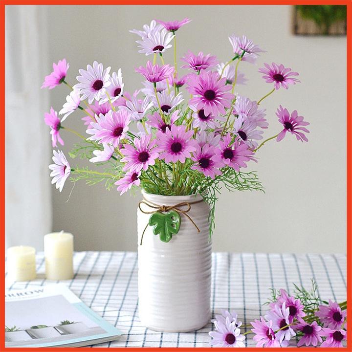 Hoa cúc giả màu tím mộng mơ decor trang trí nhà cửa