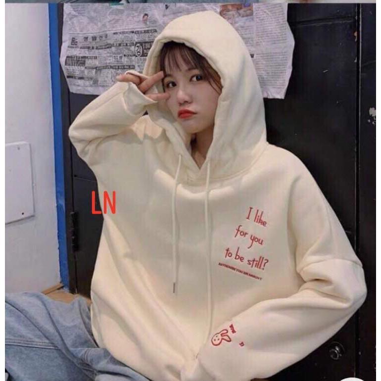 Áo hoodie tay in thỏ LNG1119