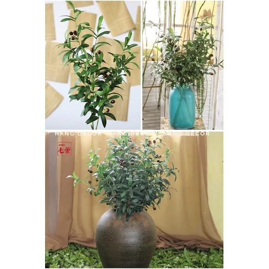 Cành oliu giả - cành ô liu trang trí nhà cửa 10 nhánh 8 quả hàng đẹp loại 1