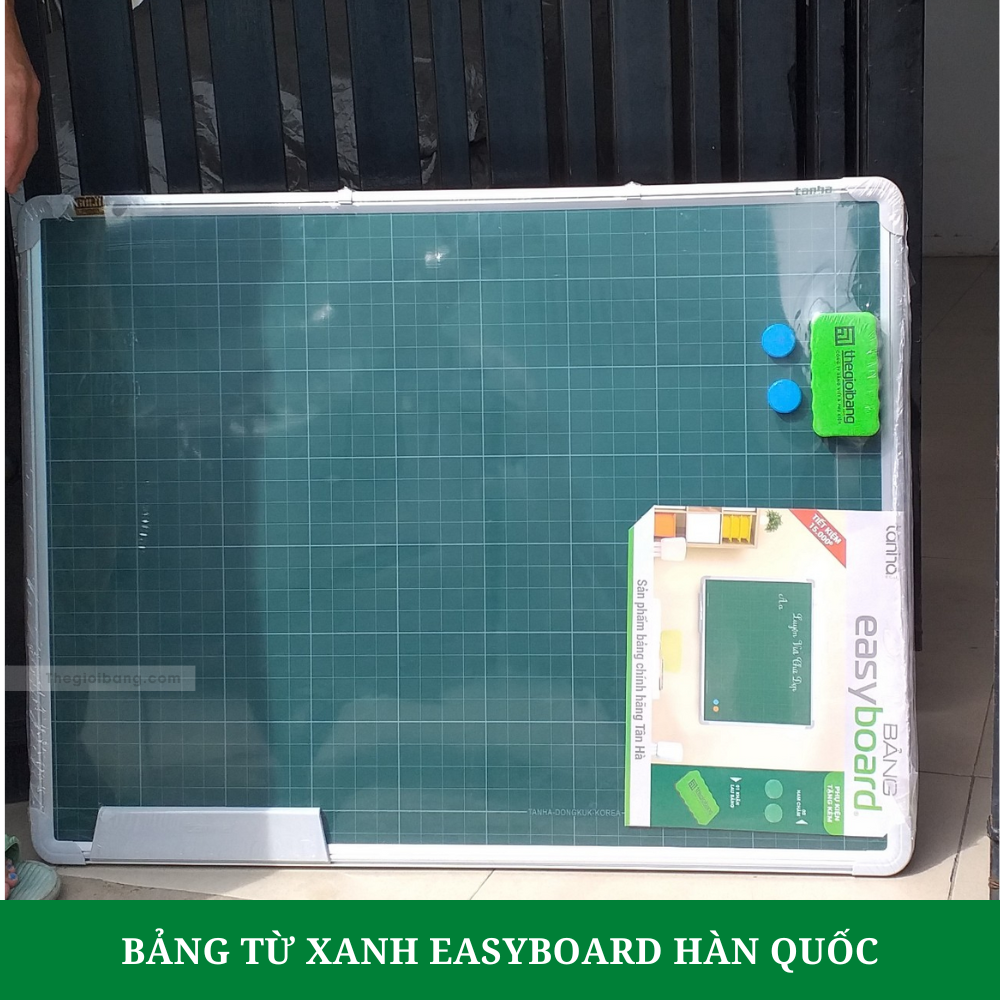 Bảng Từ Xanh Easyboard Tân Hà - KT 40x60cm, 60x80cm, 60x100cm, 80x120cm - Bảng Xanh Viết Phấn - Tặng Phụ Kiện