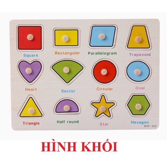 Combo 4 bảng học núm gỗ cao cấp