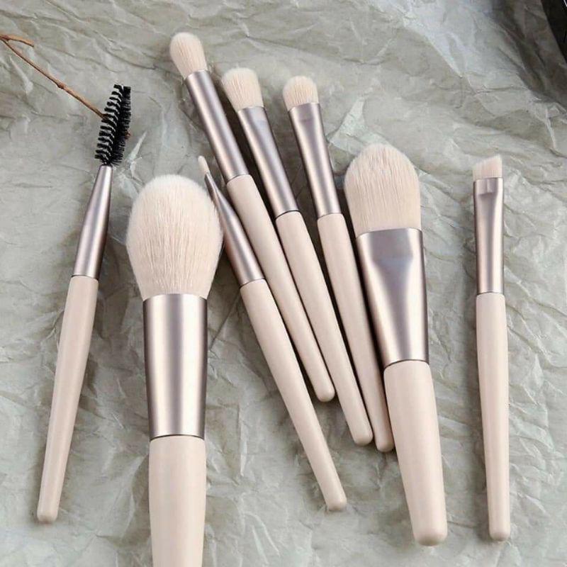 Bọ Cọ Trang Điểm 8 Cây Tặng Kèm Túi Zip Vintage