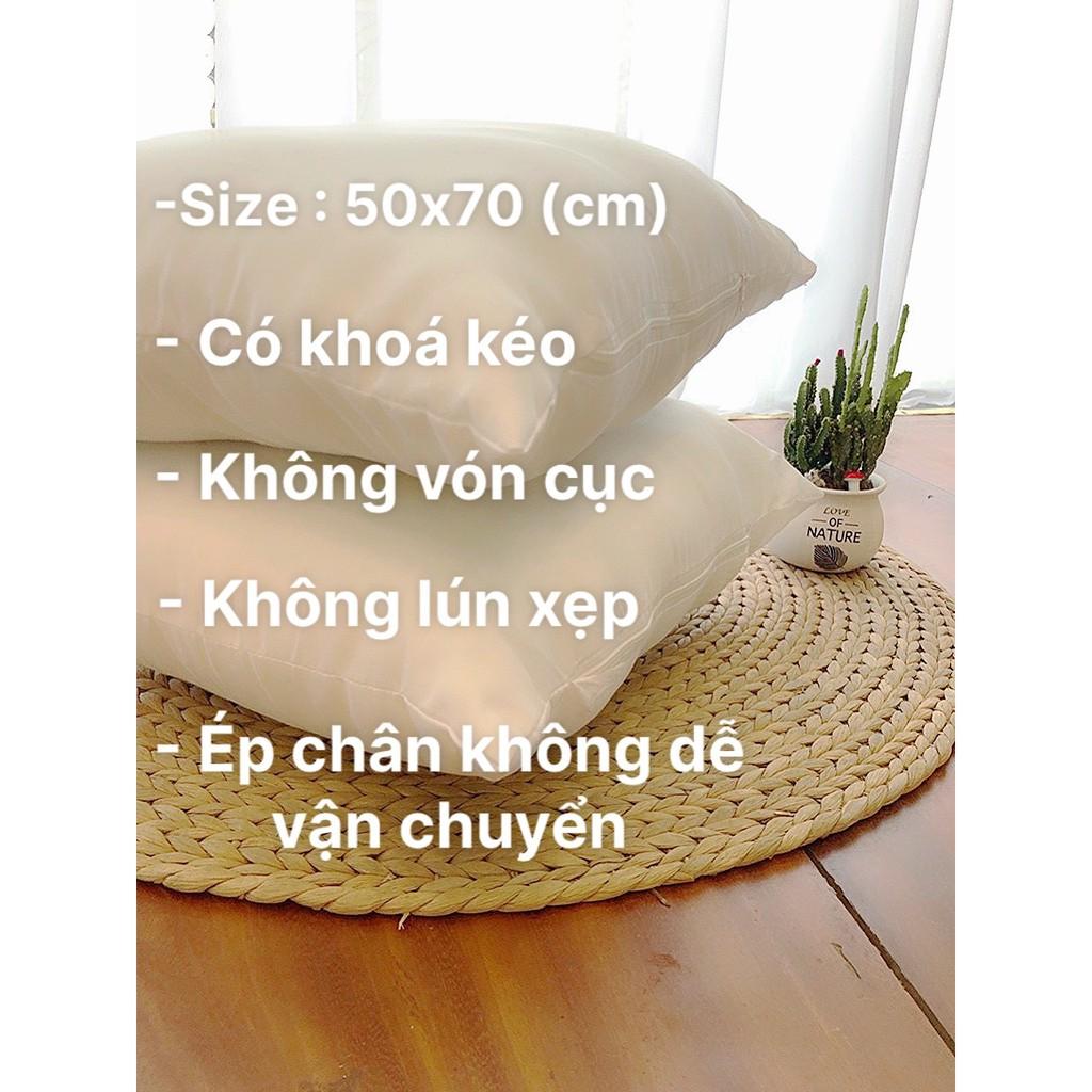 Ruột gối nằm siêu mềm (Một Đôi), gối đầu bông trắng size 50x70cm giúp hạn chế đau mỏi vai gáy.