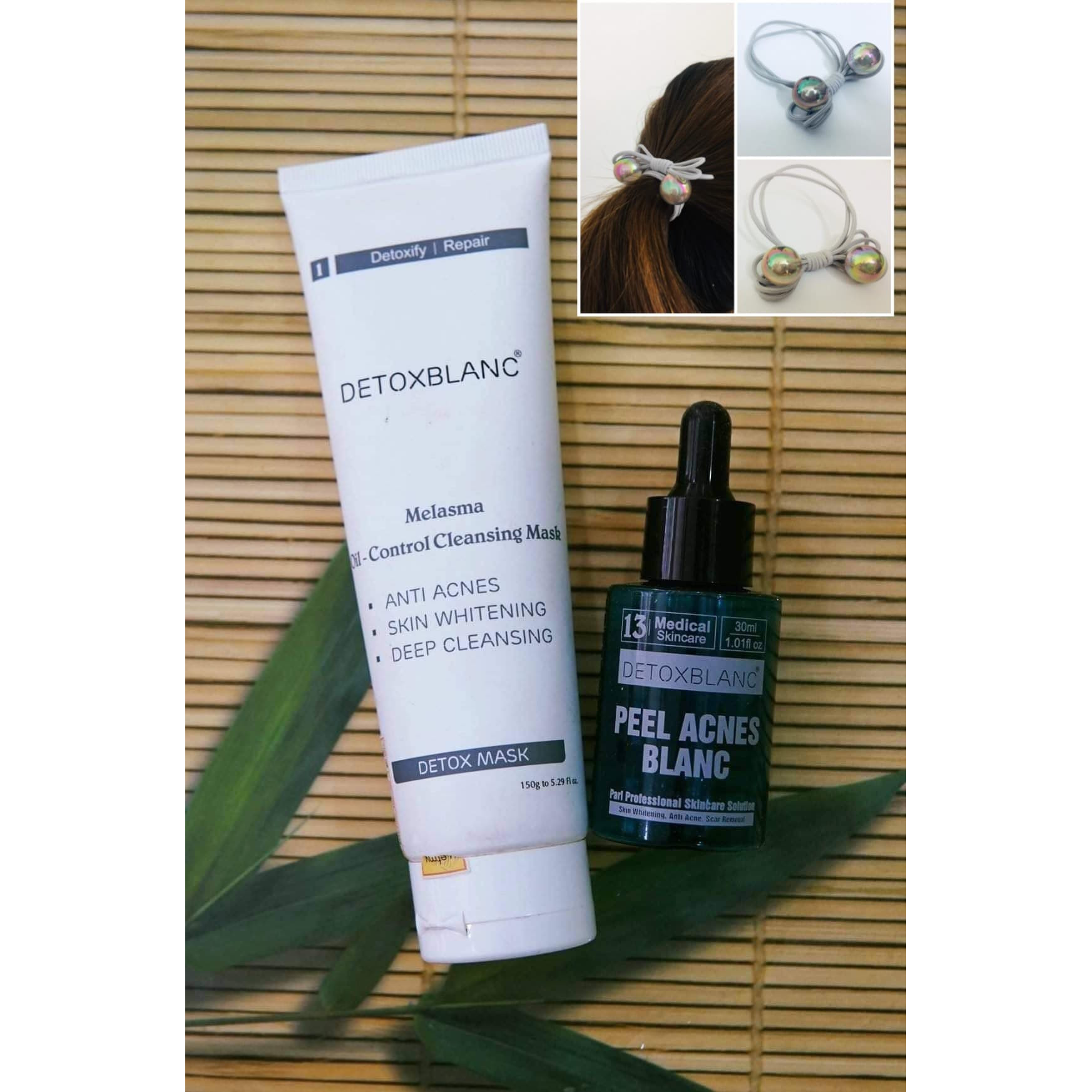 Combo Mặt nạ (Detox mask) và Serum Lộc Đề ( Peel Acnes Detox BlanC) Mẫu mới có tem check chính hãng , Kèm cộc tóc Ngọc Thạch