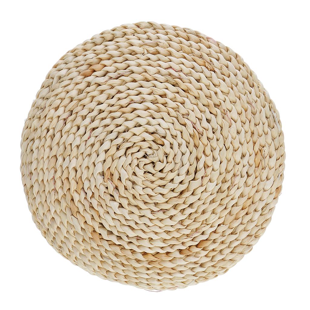 2xHot Natural Straw Round Pouf Tatami Cushion Meditation Yoga Mat Zafu Cushion