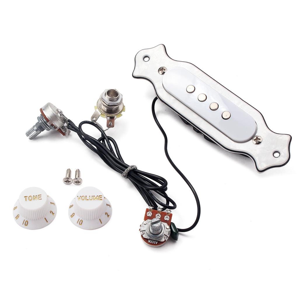 4 String Guitar Soundhole Prewired Active Pickup For Cigar Box Guitar