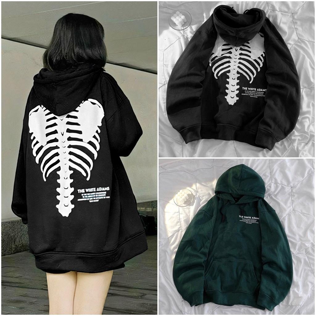 Áo Hoodie Nỉ Ngoại nam nữ Unisex Bộ Xương Sườn