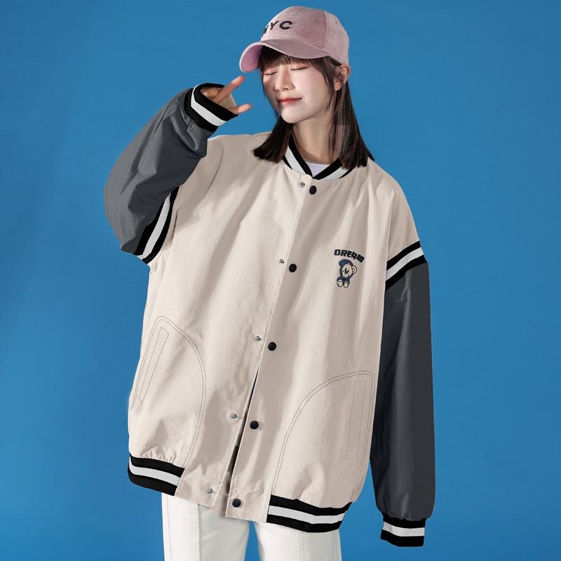 Áo khoác bomber mẫu mới nhất unisex form rộng hình gấu siêu cute phong cách hàn quốc