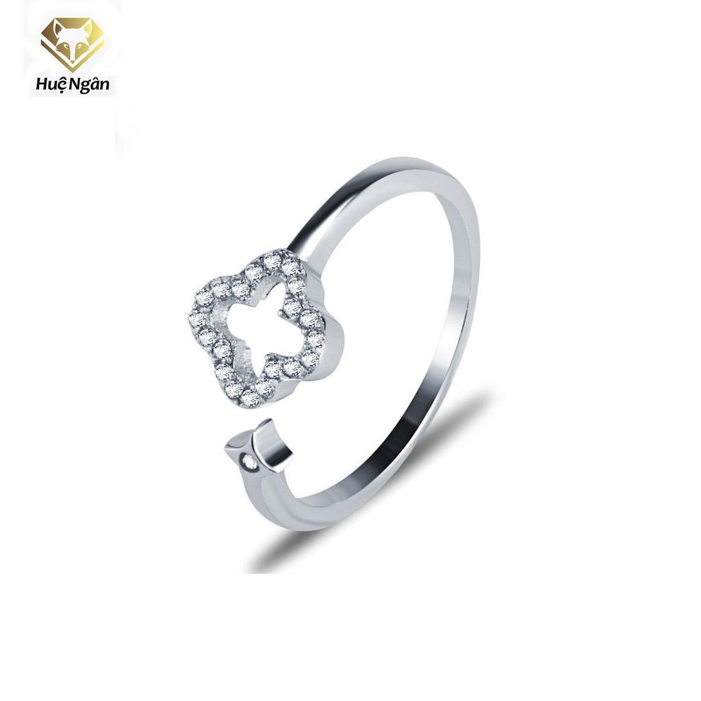 Nhẫn bạc Ý 925 Huệ Ngân -Bông hoa free size RR1351