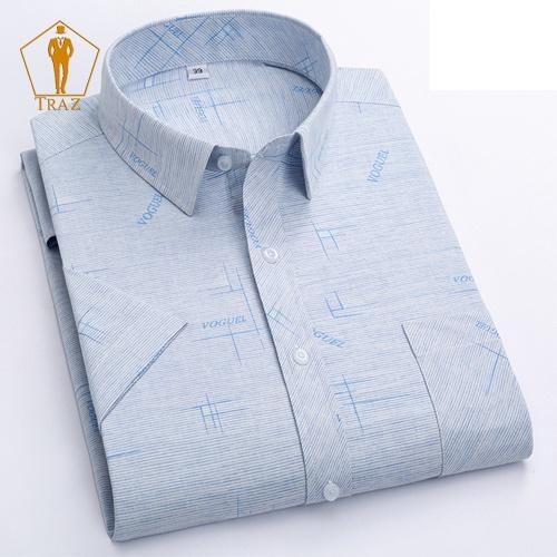 Áo Sơ Mi Nam Họa Tiết Karo Trung Niên TRAZ Dài, Ngắn Tay Vải Cotton111