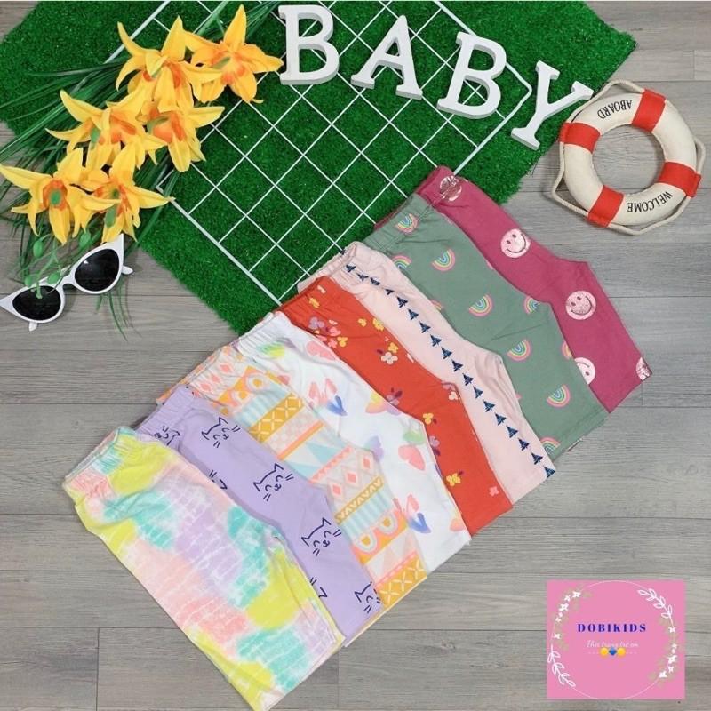 Quần legging lửng bé gái mùa hè combo 5c cotton co giãn chuẩn đẹp