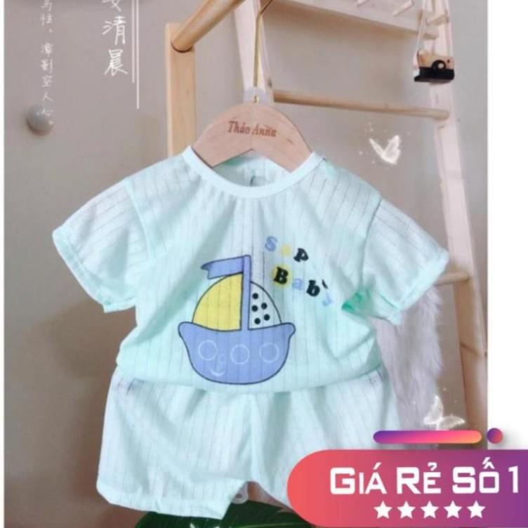 BỘ COTTON GIẤY CỘC TAY CHO BÉ 3-12 KG, GIAO MẪU NGẪU NHIÊN . .