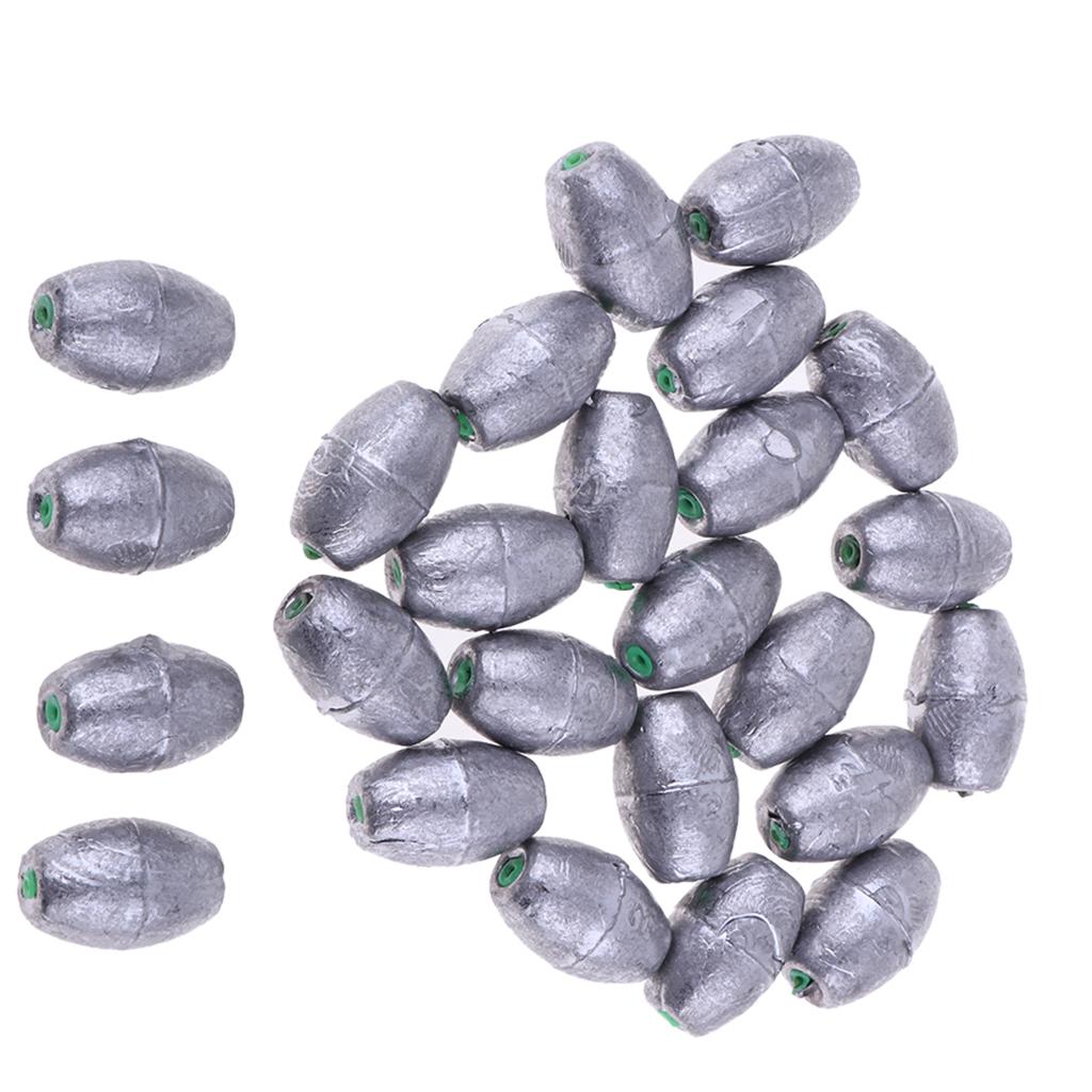25Pcs/set Fishing Lead Weights Lead Fishing Sinker Weight for Any Waters 30g