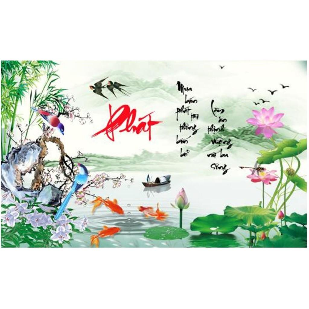 Tranh Đính Đá CHỮ PHÁT (ĐÁ ABC CAO CẤP). Kích Thước: 75cm x 50cm