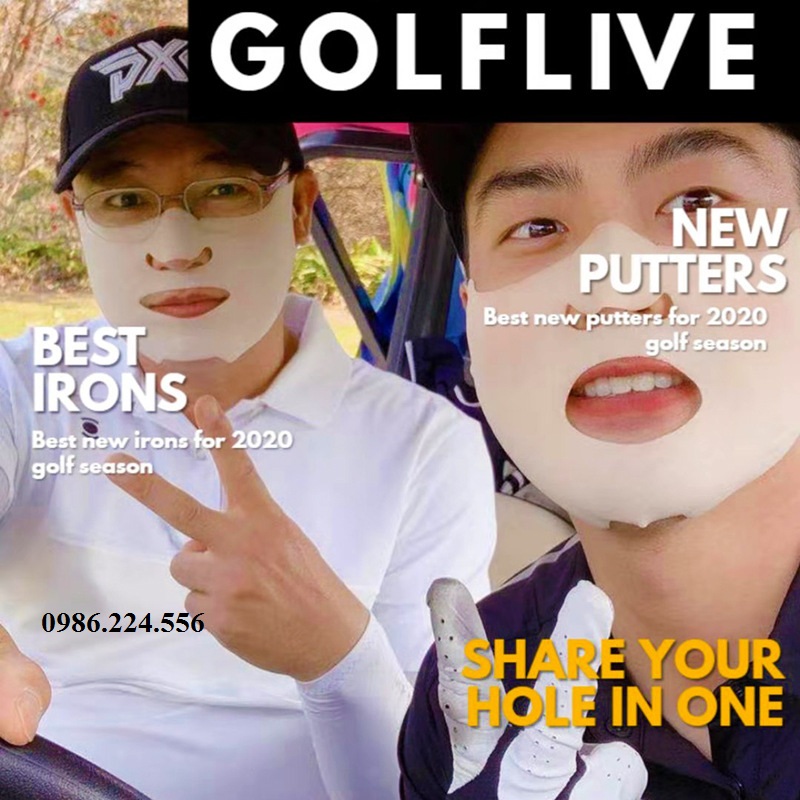 Mặt nạ chống nắng golf tích hợp Collagen nam nữ dưỡng da mặt chống nắng khi lên sân golf