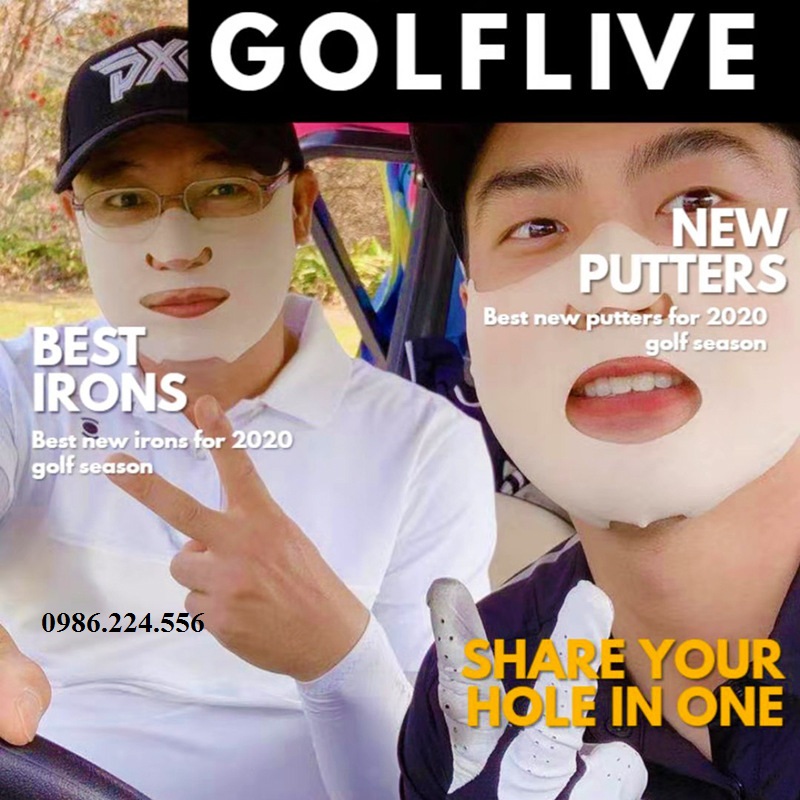 Mặt nạ chống nắng golf tích hợp Collagen nam nữ dưỡng da mặt chống nắng khi lên sân golf