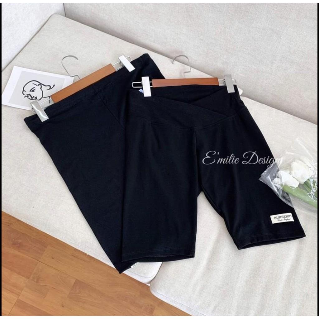 Quần Legging Bầu Dáng Ngố Trên Gối, Quần Bầu Lửng Cạp Chéo, Cotton Co Giãn 4 Chiều HX4607 Honey Mommy