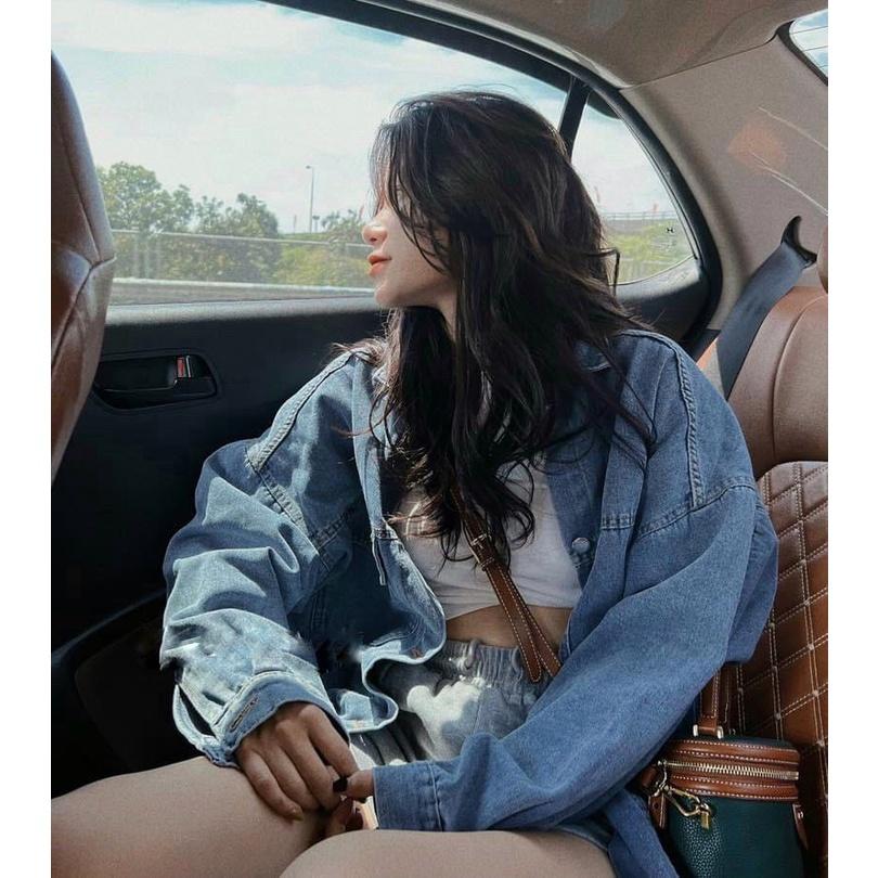 Áo Khoác Bò Nữ Form Rộng Ulzzang Hàn Quốc