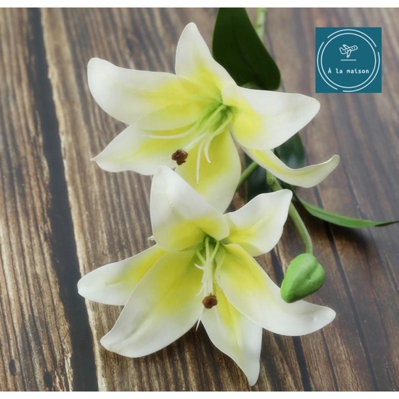 Cành hoa Lily 62cm đẹp sang trọng, hoa decor trang trí, hoa lụa cao cấp