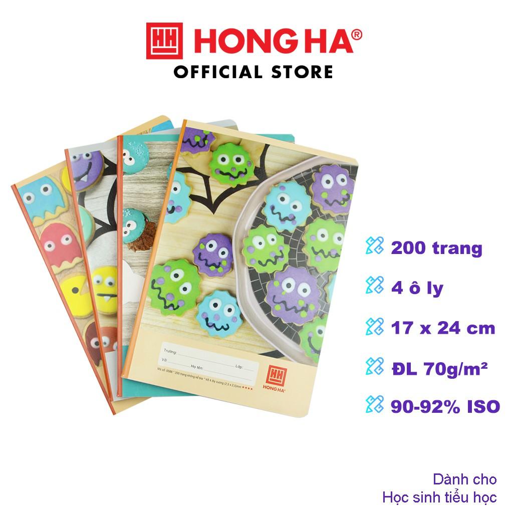 Vở học sinh 4 ô ly Hồng Hà 200 trang School Monster (0588)