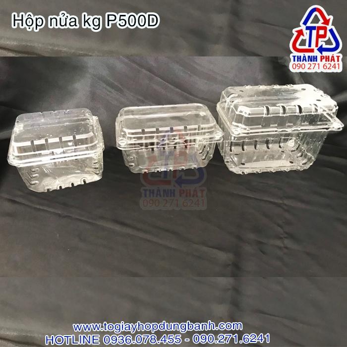 50 Hộp P500D - Hộp P500D đựng nửa kg trái cây - Hộp đựng nửa kg dâu - Hộp đựng 0.5kg P500D