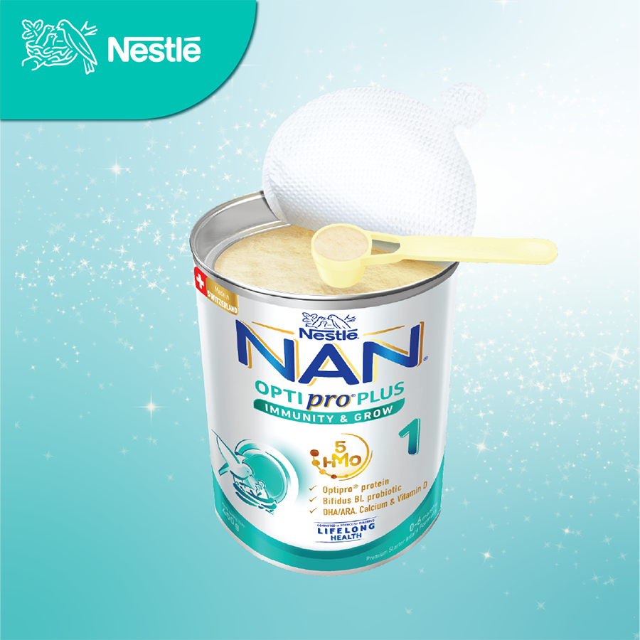 Sữa bột Nestlé NAN OPTIPRO PLUS 1 400G/lon với 5HMO Sản Xuất tại Thụy Sĩ