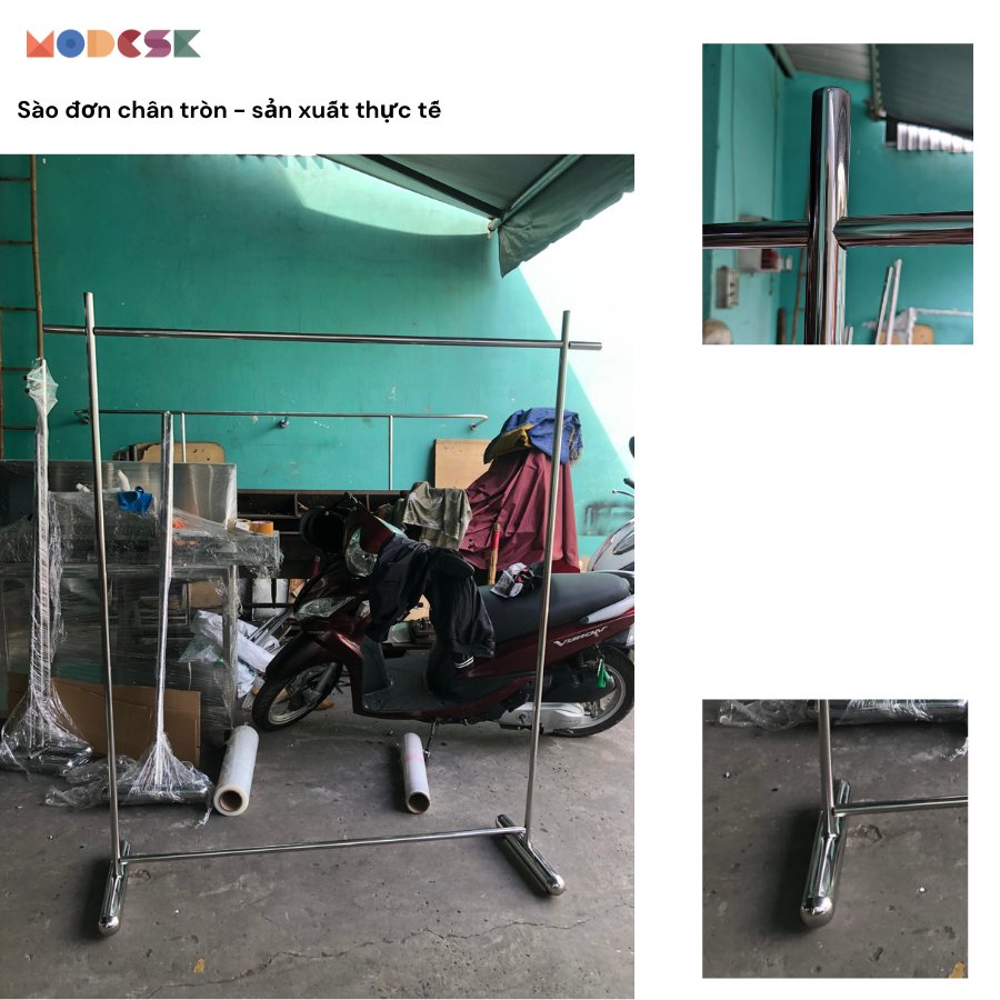 Sào/Giá đơn chân tròn Inox 304 Modesk