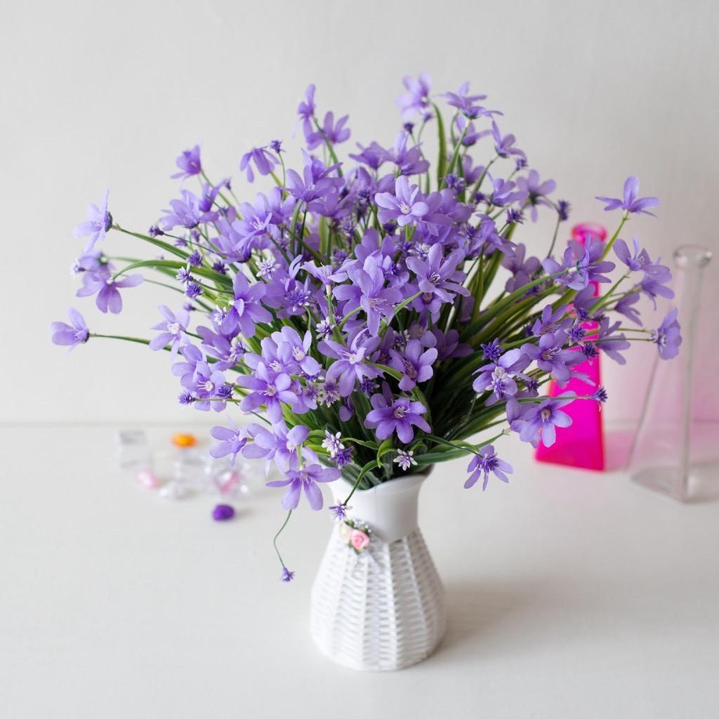 Hoa thuỷ tiên giả trang trí – Nhiều màu sắc – Cụm hoa dài khoảng 30 cm gồm 7 nhánh – Cây giả, hoa lụa decor
