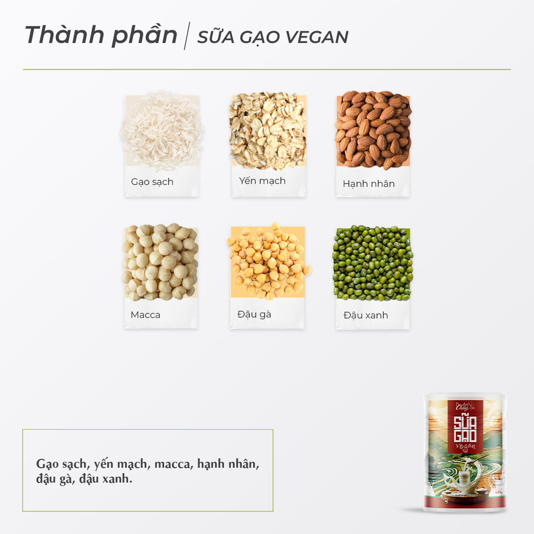 SỮA GẠO VEGAN, KHÔNG ĐẬU NÀNH DÀNH CHO NGƯỜI ĂN CHAY (420g)
