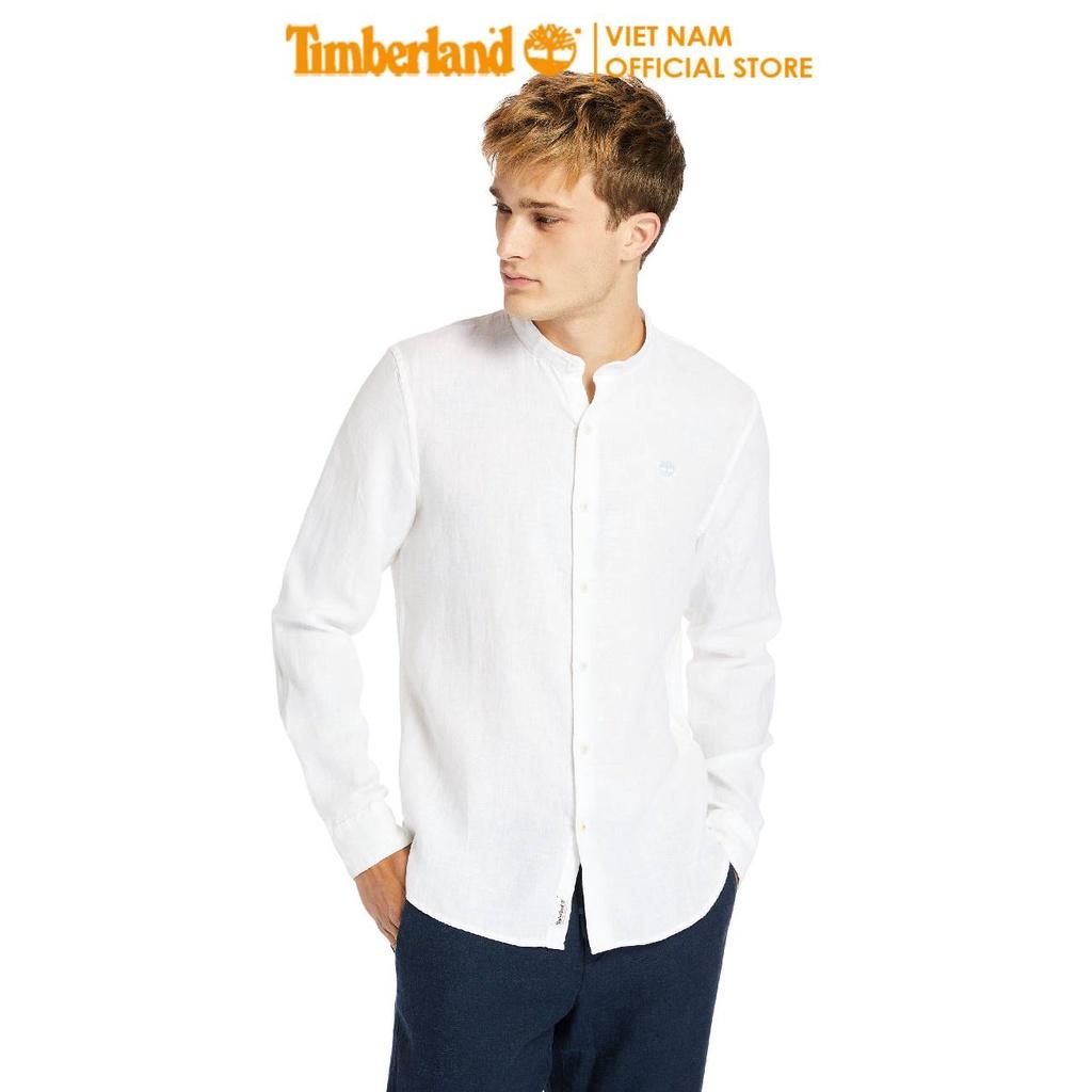 Áo Sơ Mi Nam Dài Tay Linen Korean Màu Trắng/ Xanh Đậm Timberland TB0A24MP