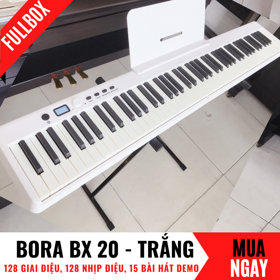 Đàn Piano Điện Bora BX 20 Gấp Gọn - 88 Phím Nặng Cảm Ứng Lực - Kết Nối Bluetooth + Chân Đàn + Tai Nghe