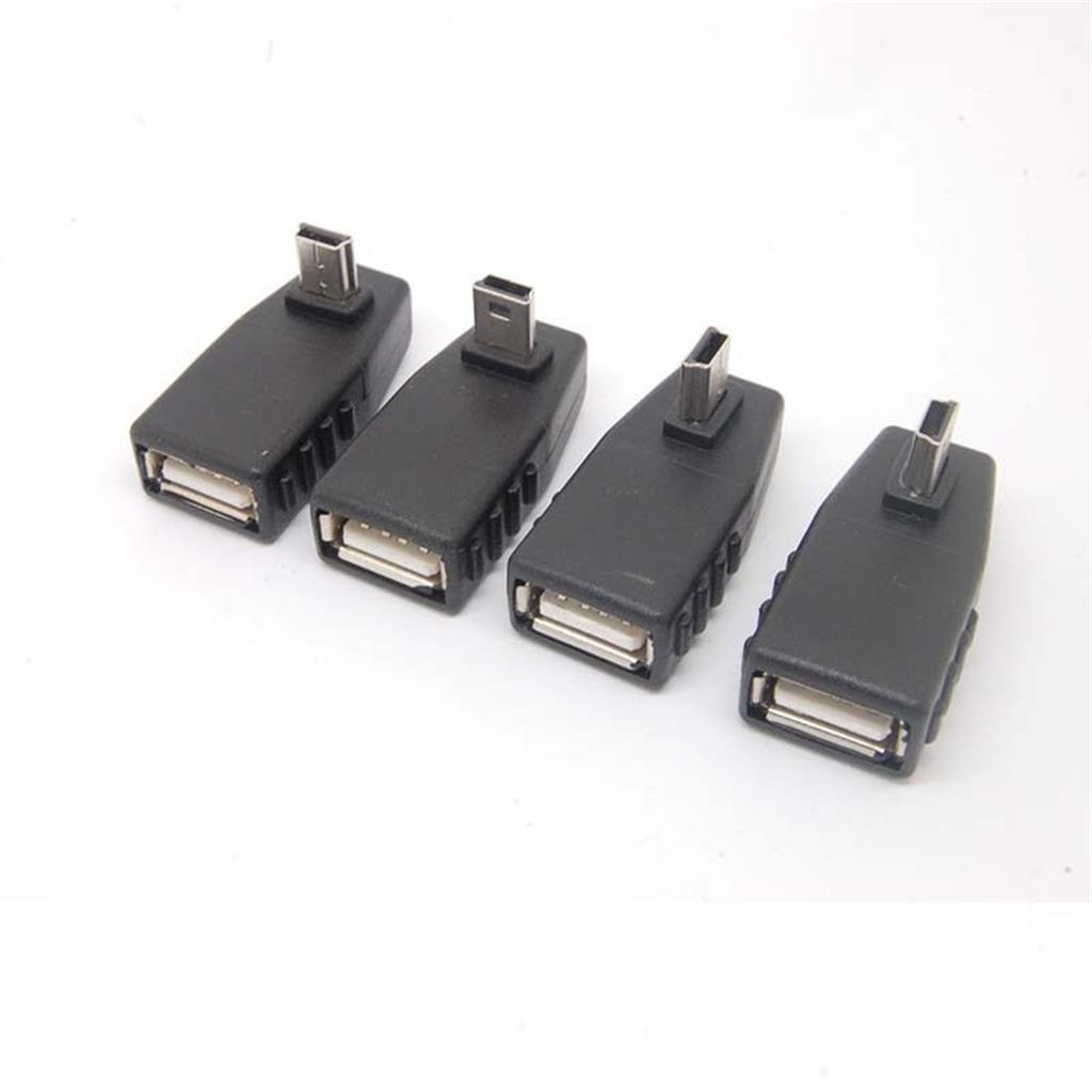 90 Degree Right Angle Mini USB Male to USB Female OTG Adapter Connector