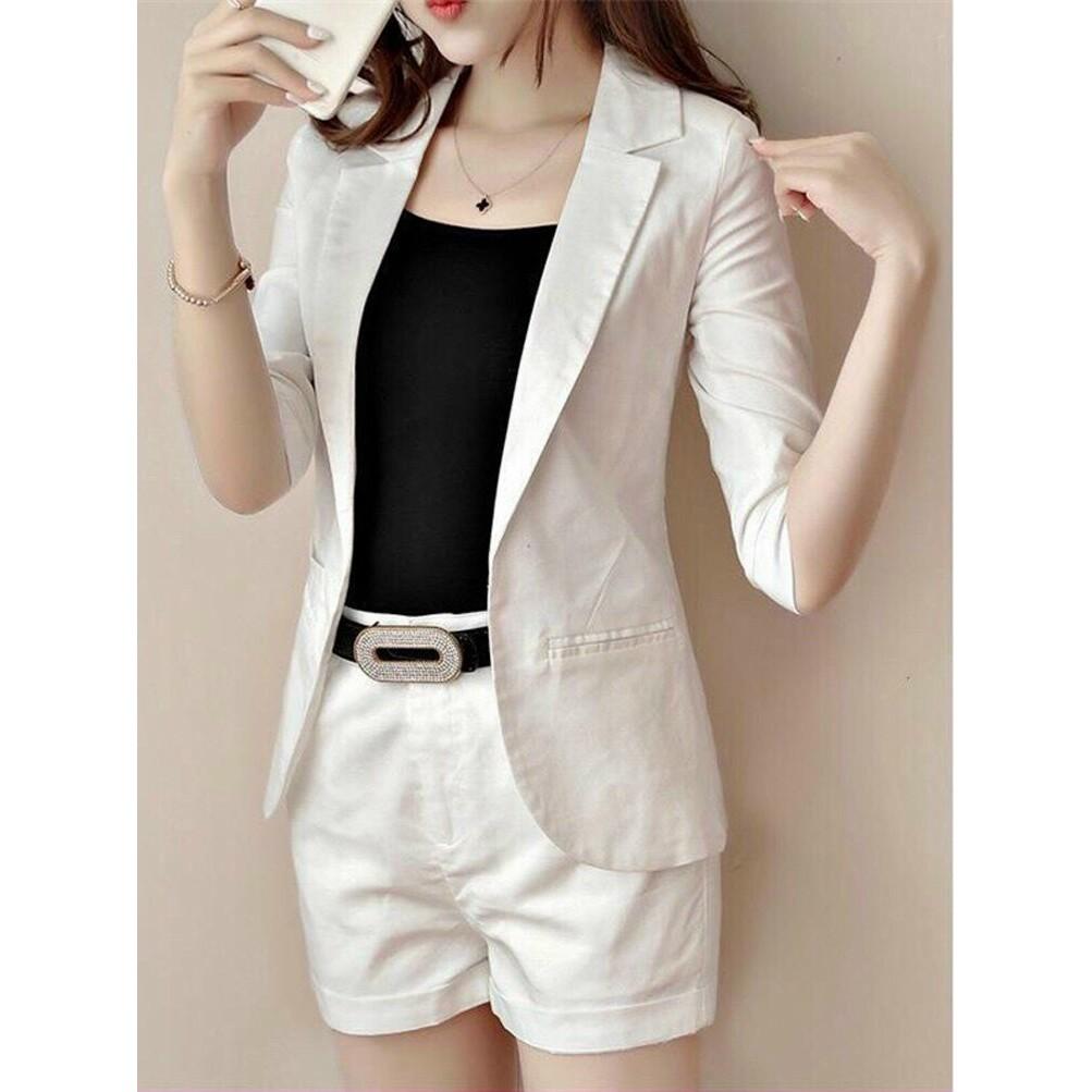 SET ĐÙI CỔ VEST LAI BẦU CÀI NÚT THẬT THỜI TRANG NỮ CAO CẤP