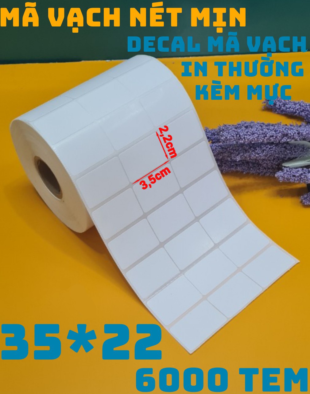 Giấy in mã vạch 3 tem 110mm - Hàng Nhập Khẩu