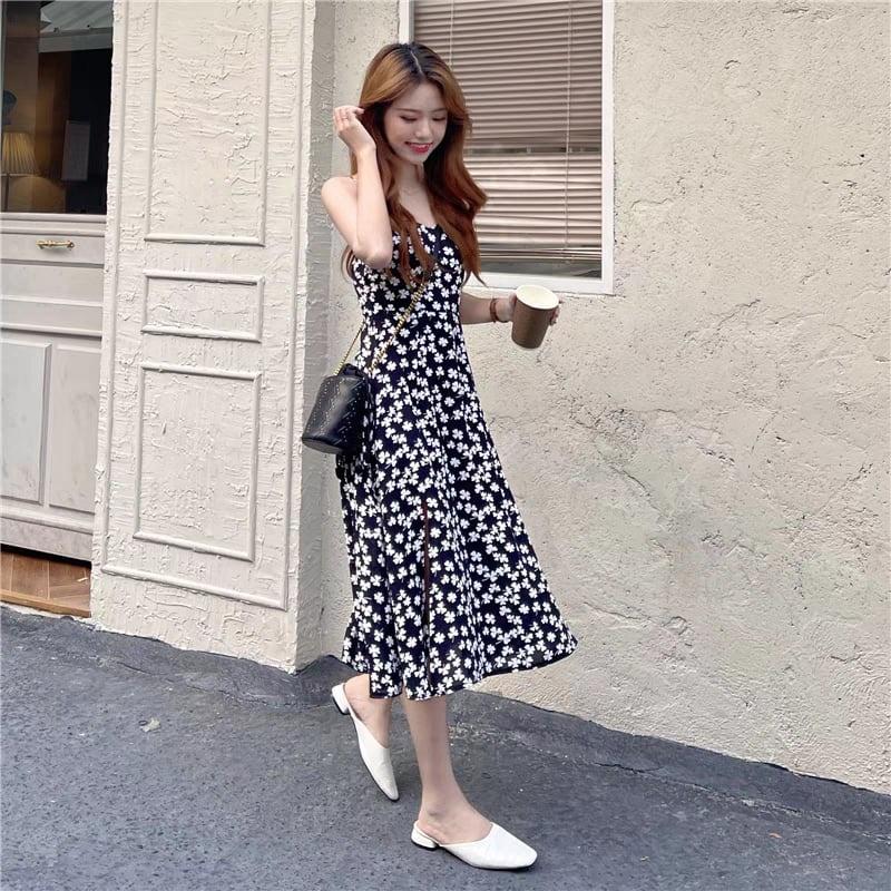 Váy Đầm 2 Dây Nữ Hoa Nhí Siêu Xinh