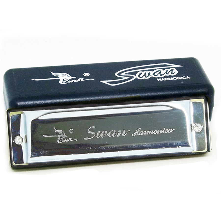 Kèn Harmonica Swan 10 lỗ Diatonic SW1020 Key C - Bạc