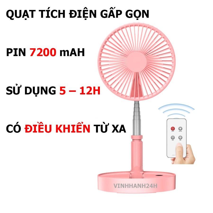 Quạt Sạc Điện Gấp Gọn Có Điều Khiển Từ Xa