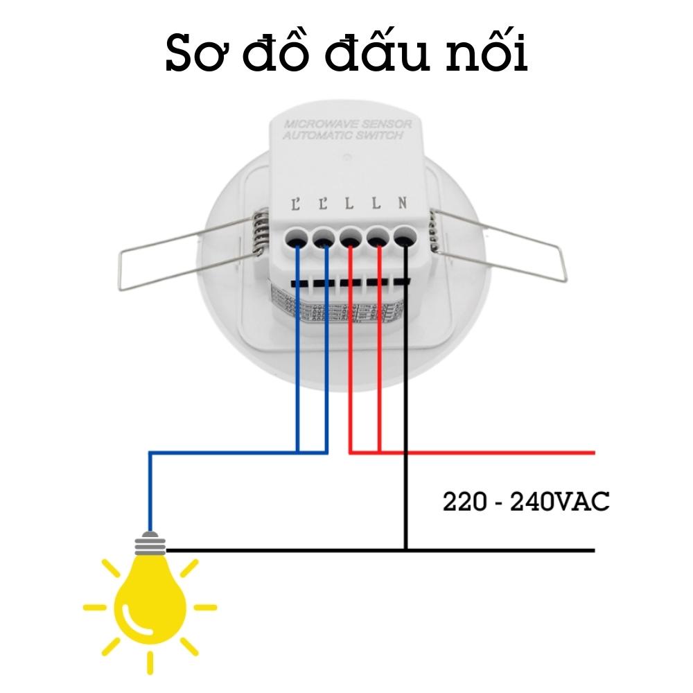 Công tắc cảm biến radar vi sóng âm trần công suất lớn M003