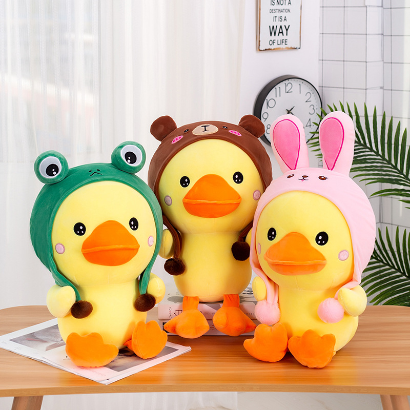 Gấu bông vịt baby cosplay thỏ hồng, ếch, gấu nâu siêu mềm dễ thương (25cm) vải miniso 4 chiều cao cấp êm ái an toàn cho trẻ