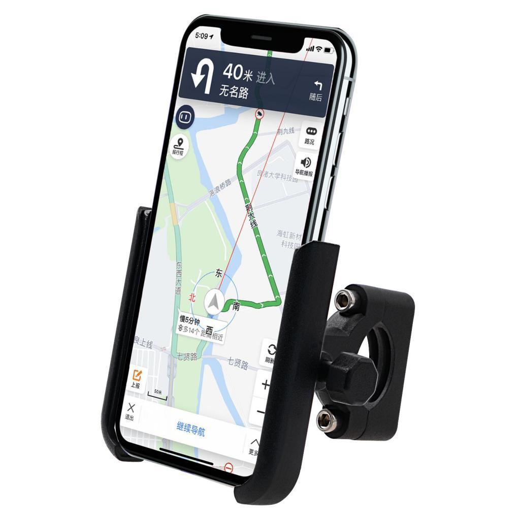 Universal Phone Holder Handlebar Mount Bracket Stand For Motorcycle Black